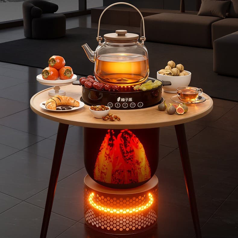 Winter Heating Essential: Complete Set of Energy-Saving Electric Stove with Tea Boiling, Warm Air Fan, and Ceramic Heater for Home Use