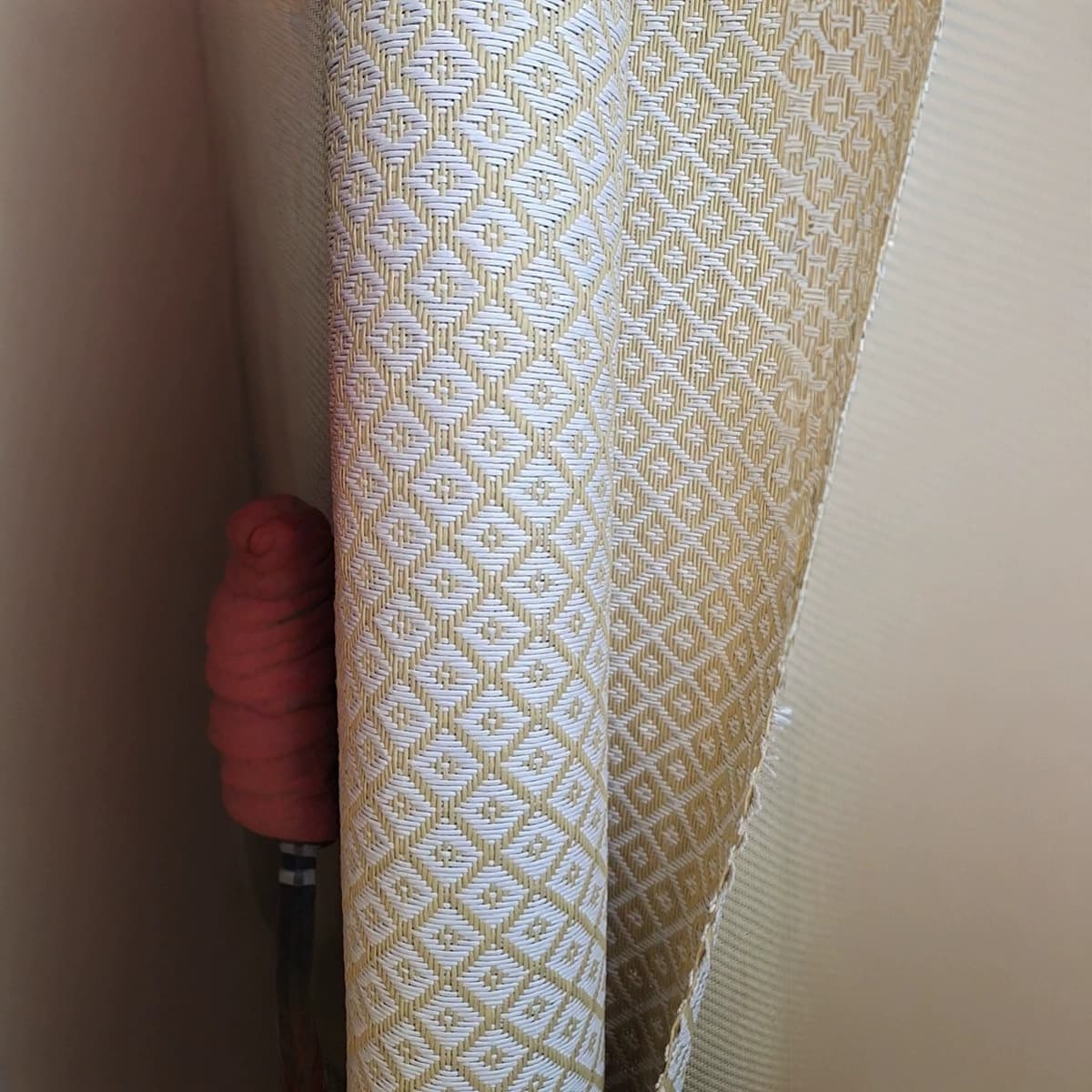 New Geometric Rhombus Lattice Gold Silk Jacquard Structured Fabric for Bags Shoes and Clothing Autumn Winter Fashion Suit Jacket Fabric