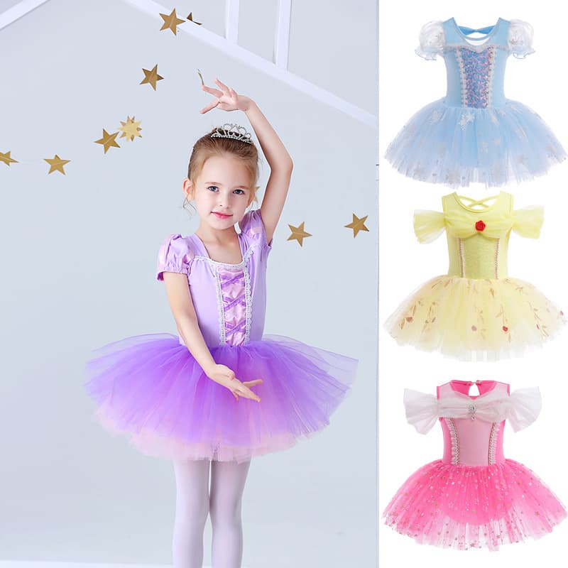 Summer Girls Ballet Tutu Dress Children Ballet Practice Dance Performance Costume Halloween