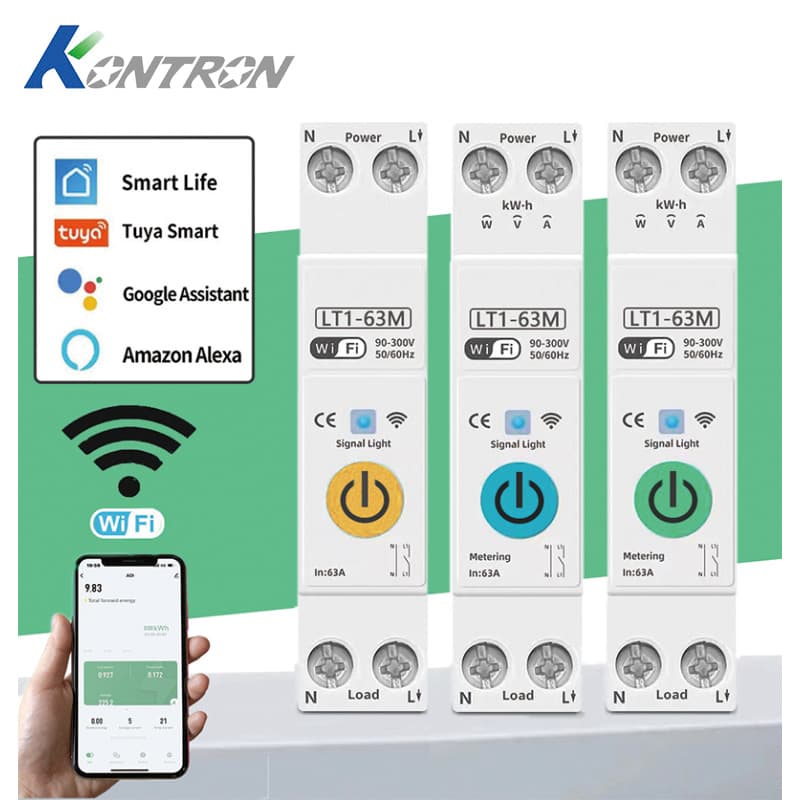 Tuya Smart Switch WIFI Smart Circuit Breaker Air Switch Protection Mobile Remote Control Timer Switch