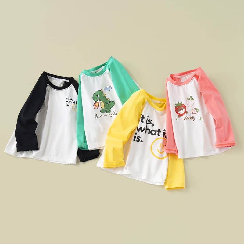 Saints children's wear unisex long-sleeve T-shirts, spring-autumn new round neck cartoon tops