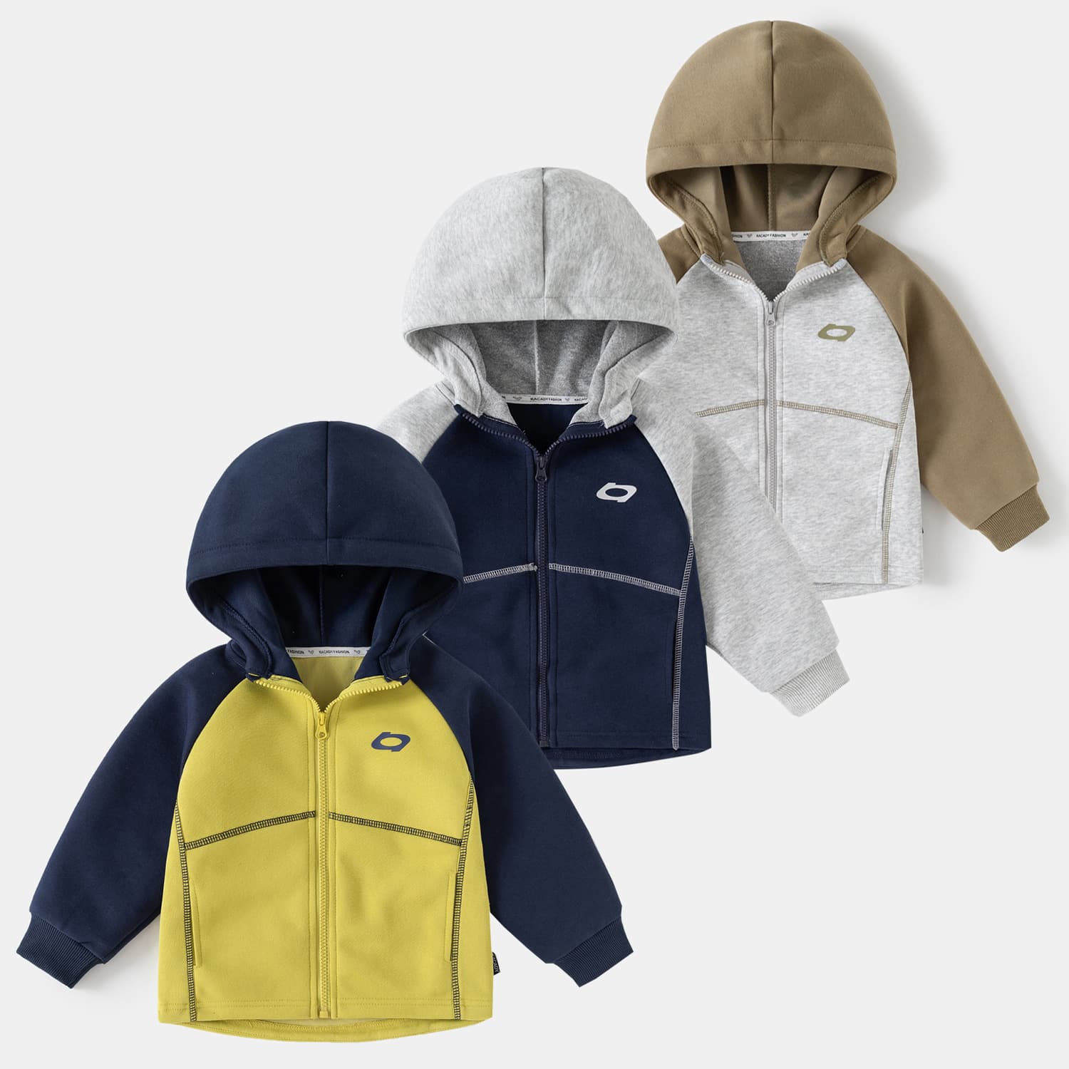 Boys' Hooded Jacket Spring 2026 New, Kids' Color-Block Stylish Top for Big Kids