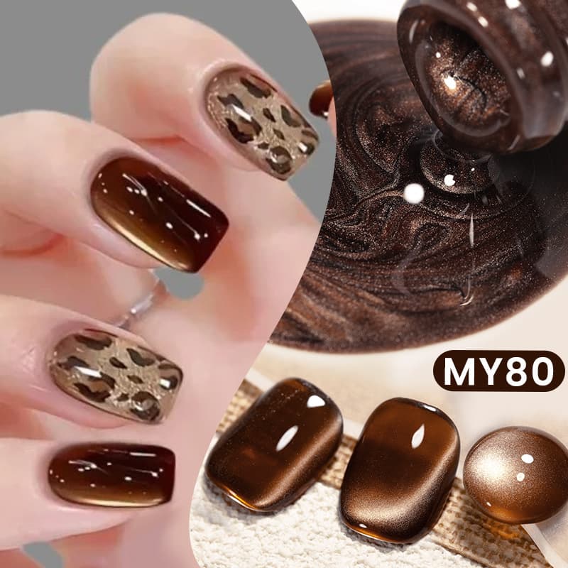 BORN PRETTY's popular autumn and winter cat eye gel, nail polish, highly magnetic and versatile, retro brown tone caramel amber nail polish
