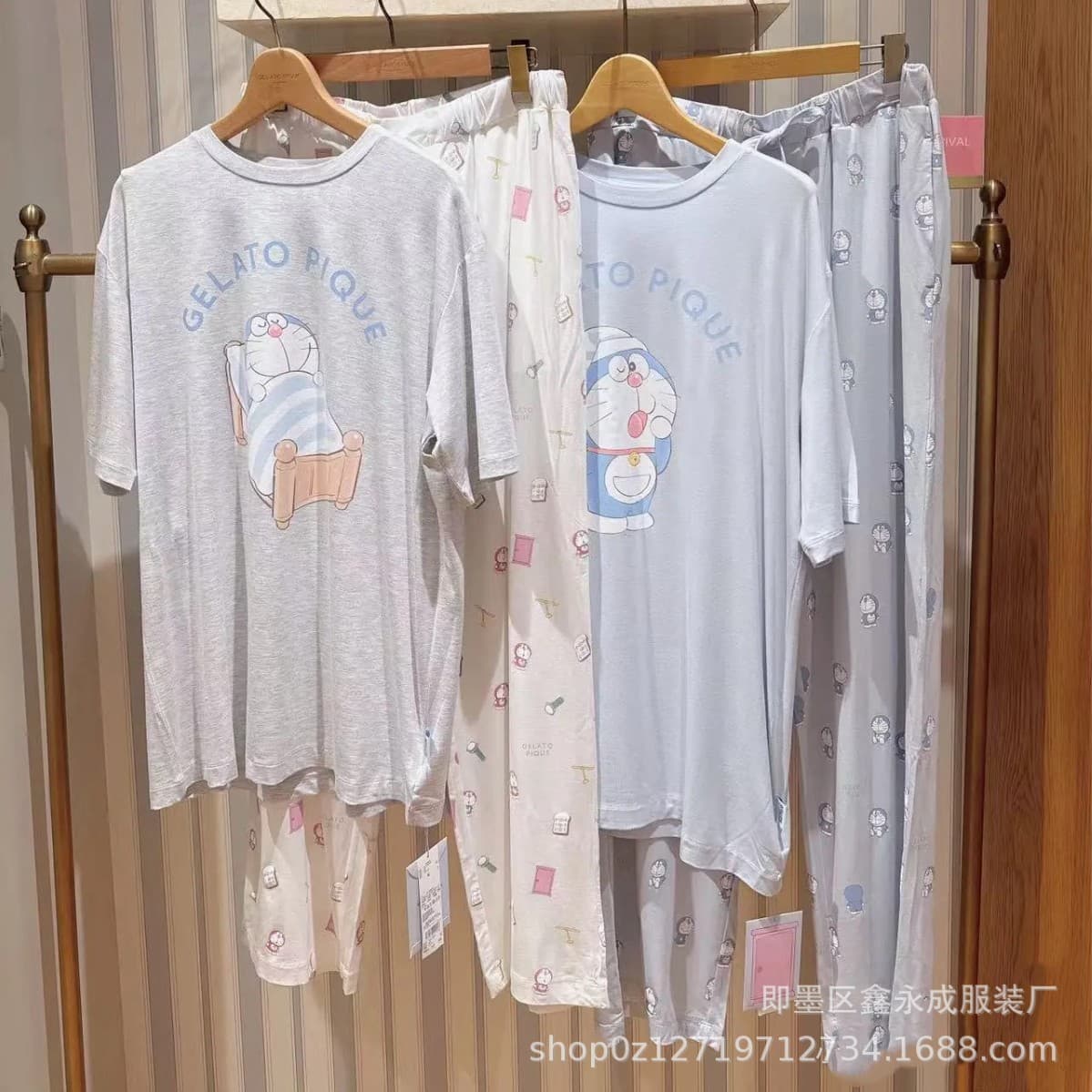 Early autumn men's home wear new Doraemon round neck long-sleeved trousers pajamas men's suit can be worn outside