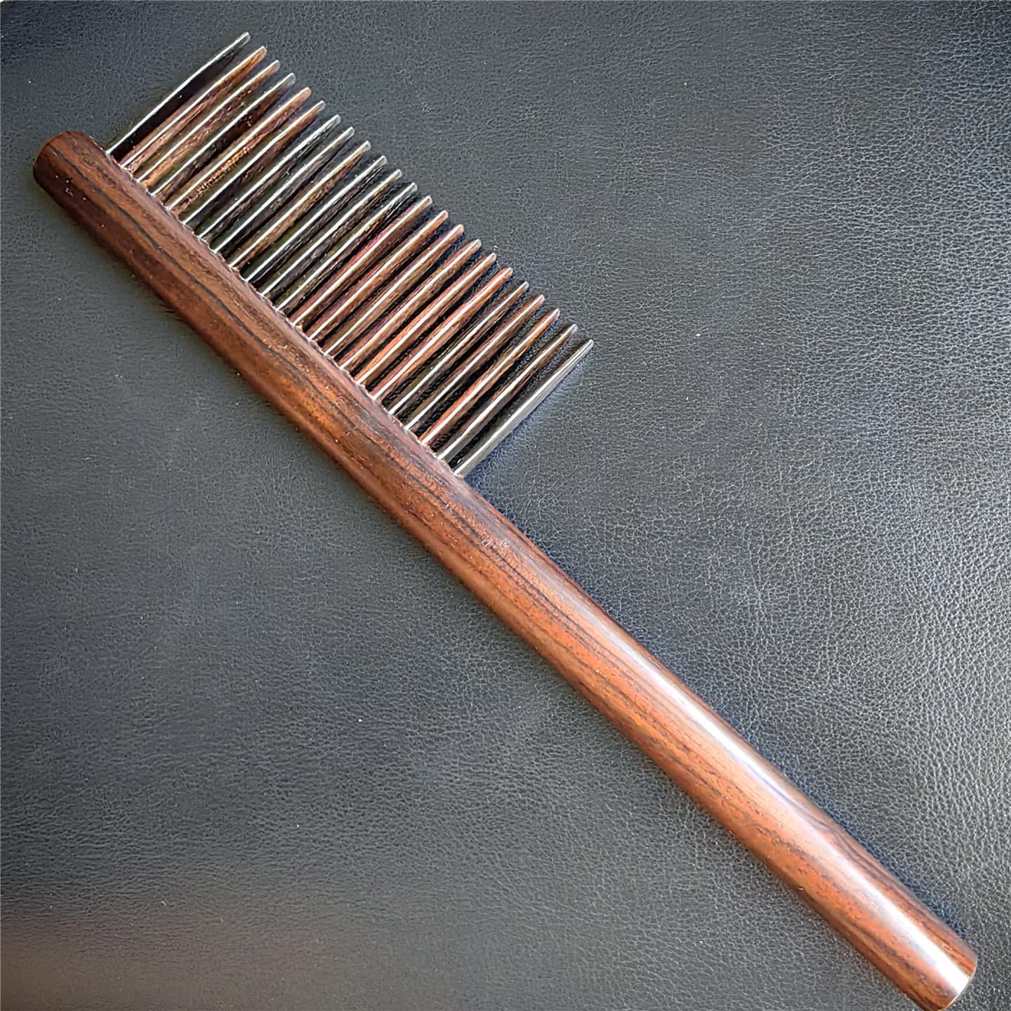 Purple Sandalwood Inlaid Tooth Comb, Wood Comb, Handmade Inlaid Tooth Comb, White Acid Wood Comb, Inlaid Tooth Comb, Rosewood Gift, Sandalwood Straight Handle