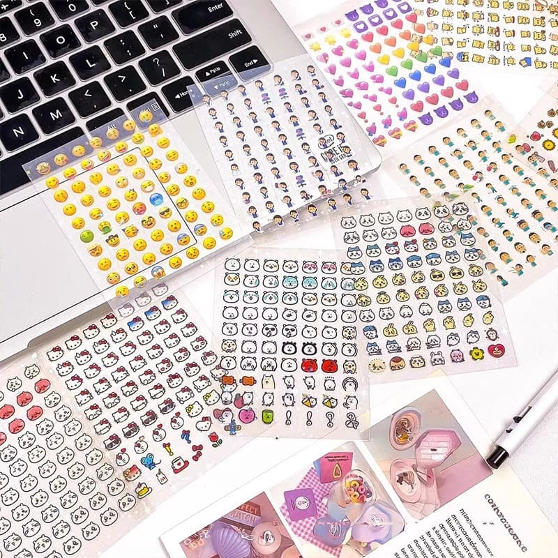 Mini little nose stickers waterproof nail stickers cute stickers girls and children cartoon decorative small patterns