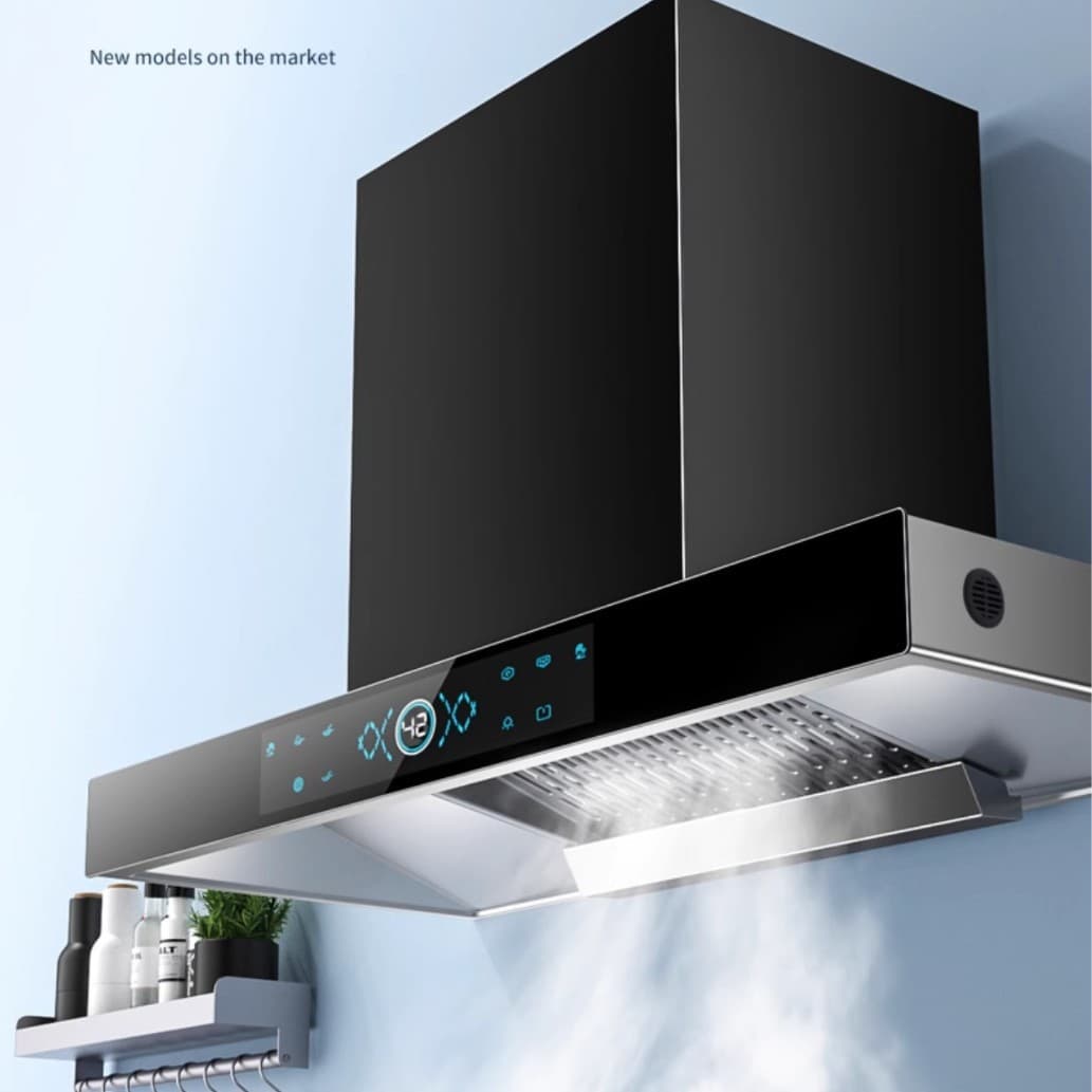 Wholesale top-mounted kitchen range hoods with high suction power and automatic cleaning for home use.