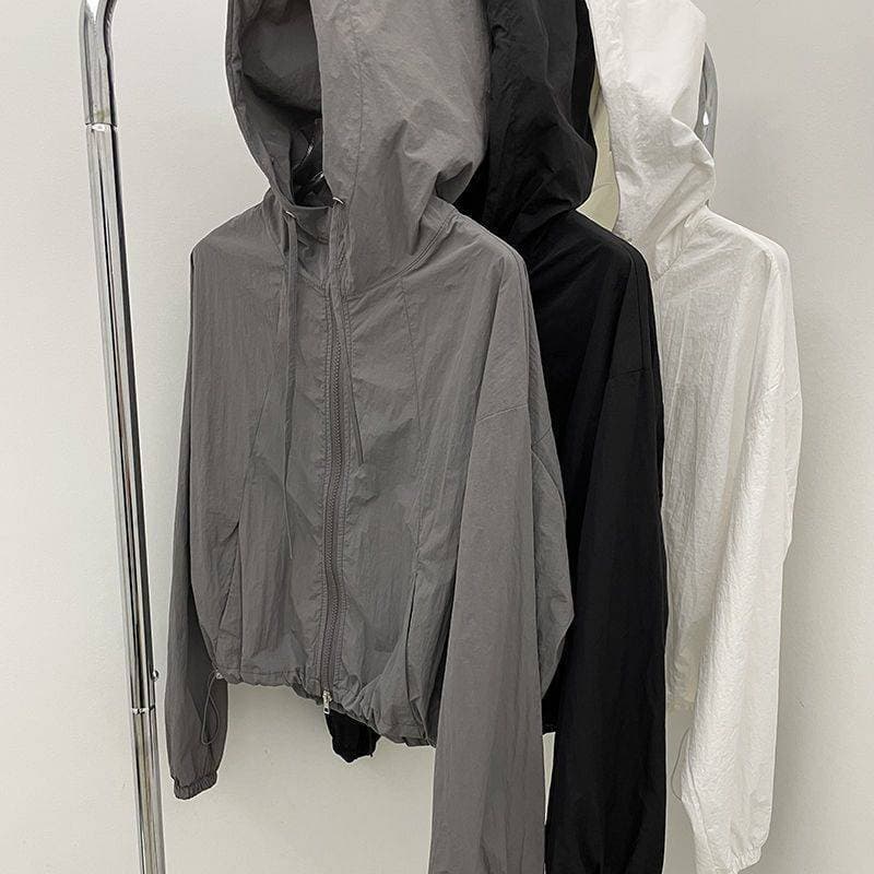Women's Summer Short Jacket 2025 Spring New Hooded Easy-Match Cardigan Sun Protection Jacket Top