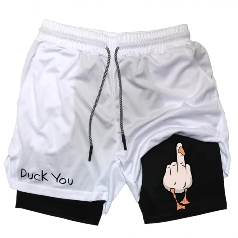Summer Running Shorts Men's Fitness Gym Training 2-in-1 Sports Quick Dry Workout Double Layer Shorts