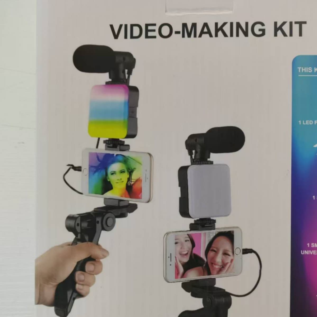Factory Wholesale AY-49 RGB Rechargeable with Bluetooth Portable Tripod Live Streaming Kit Vlog Camera