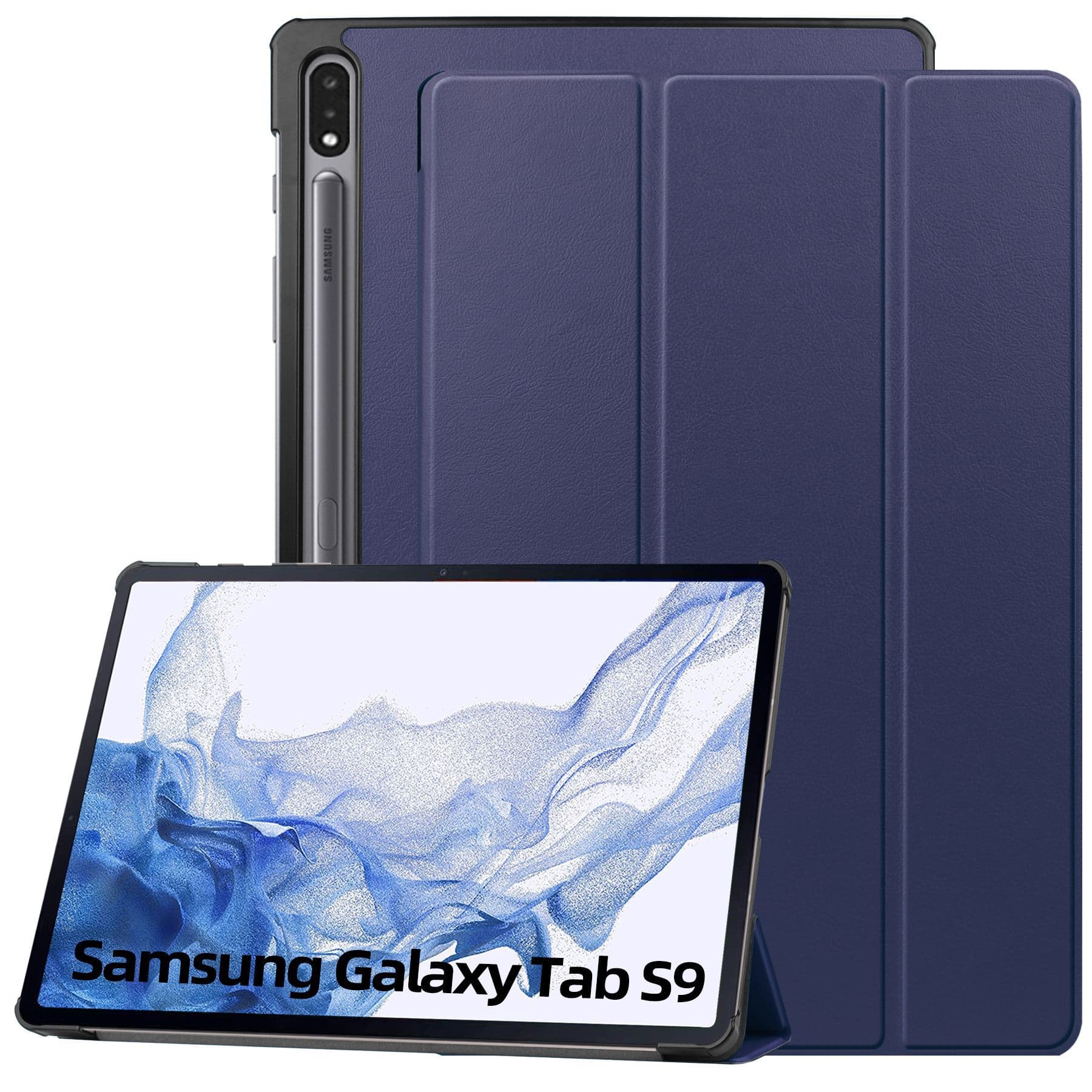 Compatible with new 2023 Samsung Tab S9 tablet protective case, tabS9 11-inch tri-fold Castor double-stick leather cover.