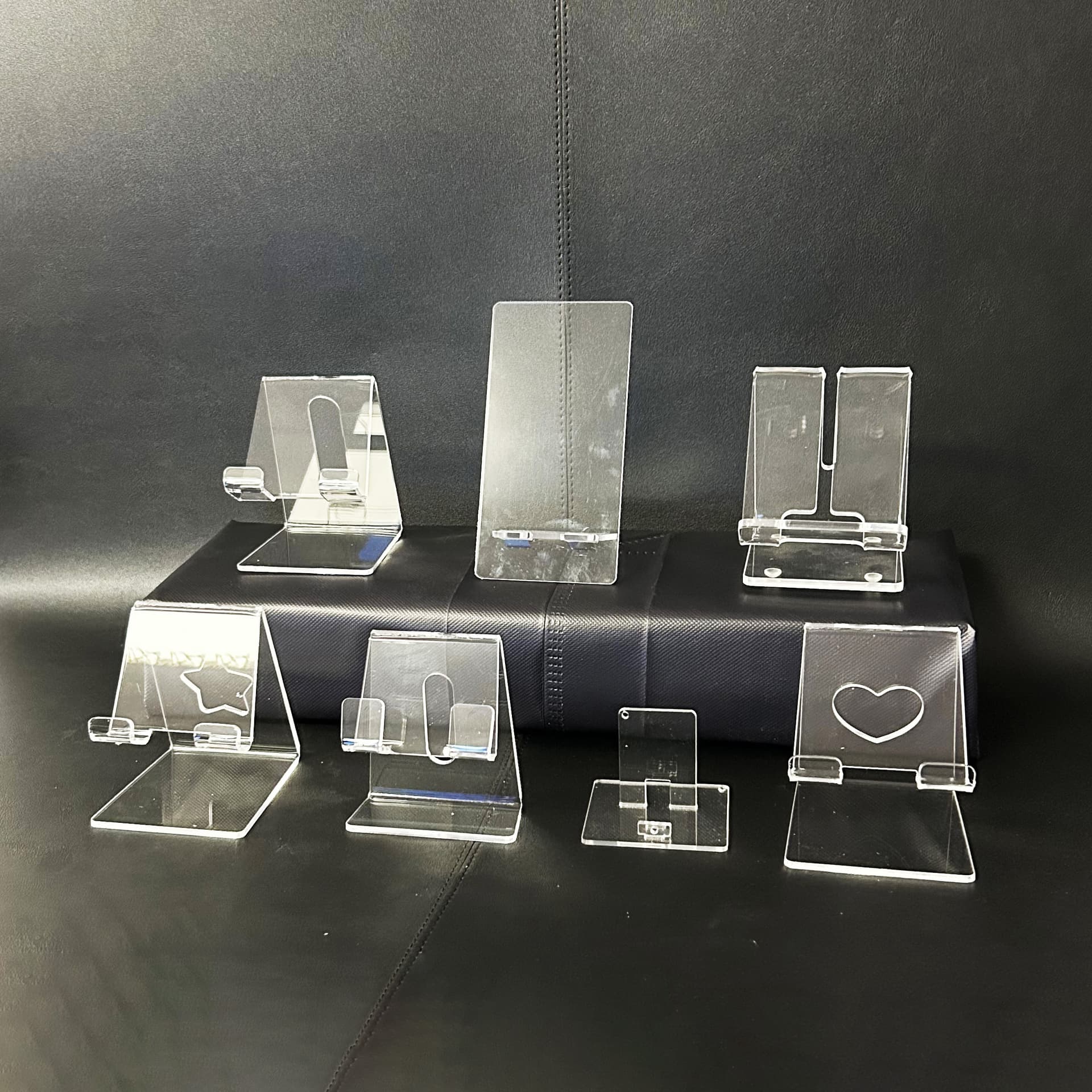 Portable Acrylic Mobile Phone Stand Foldable Organic Glass Display Rack Tabletop Decoration Item Lightweight Document Holder