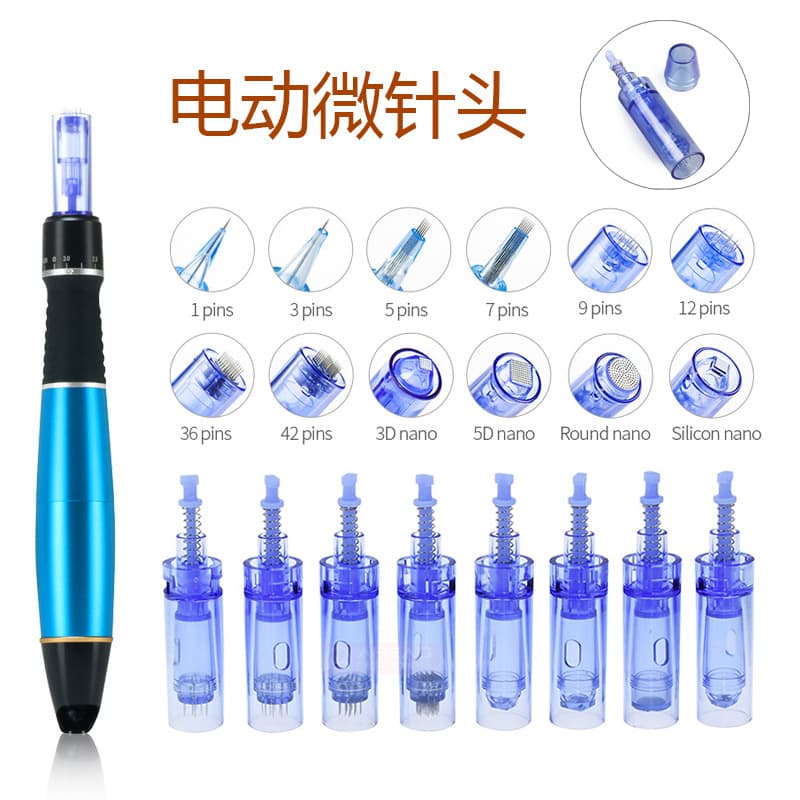 A1 micro-needle tattoo pen electric micro-needle needle long blue A6 tattoo needle eyelash beauty instrument nano silicon crystal micro-needle