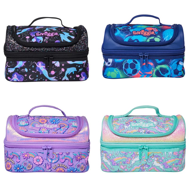 Australian Smiggle Double Layer Lunch Bag Tote for Kids Waterproof Insulated Large Meal Bag