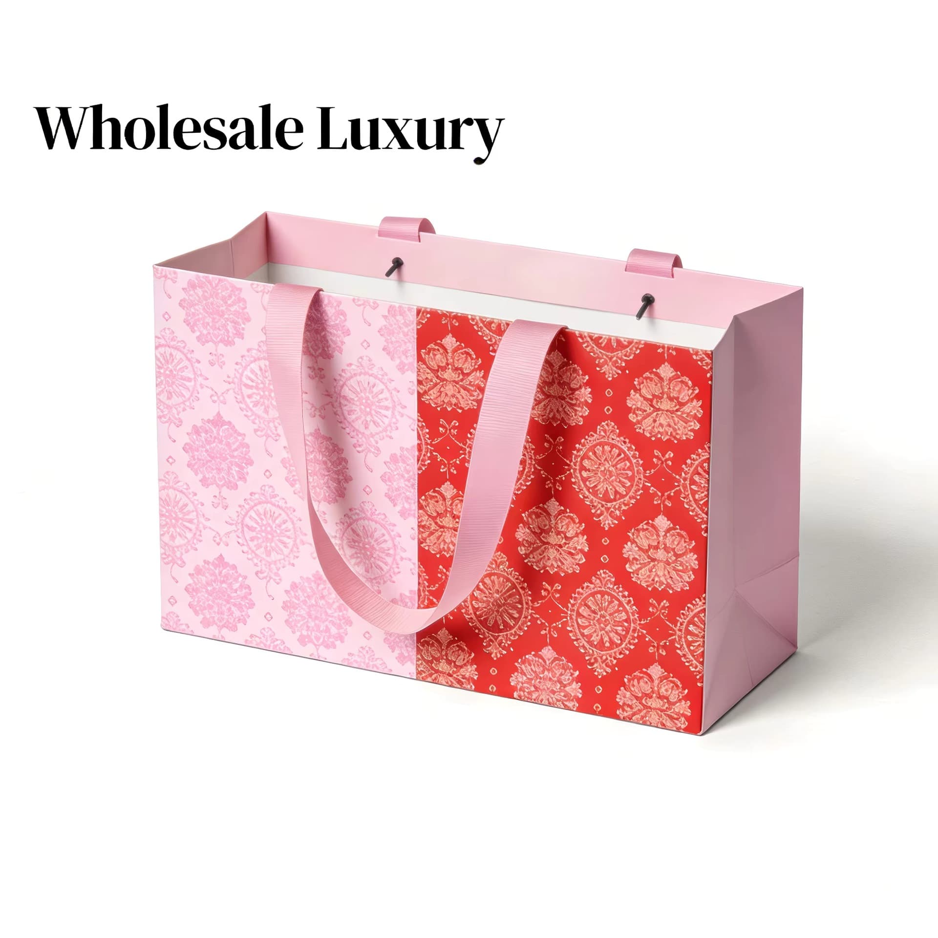Custom Gift Bags, Paper Bags, Kraft Paper Bags, Wholesale Luxury Silk Screen Printing Pink Red Shopping Paper
