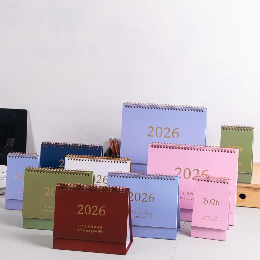 New 2026 Desk Calendar Minimalist Fresh Creative Desktop Planner with Check-in Notebook Chinese Version