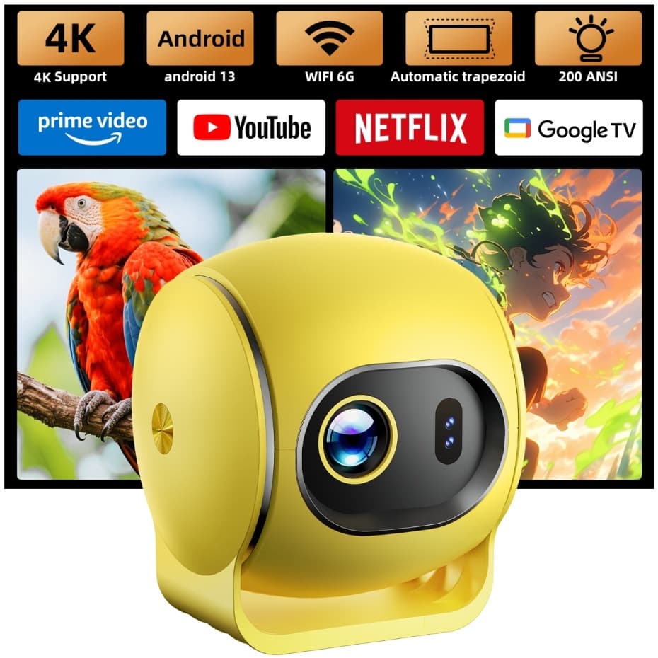 Foreign Trade Q3 Android Version Spherical Projector, High Definition HDMI Portable Mini Projector, WIFI Smart Home Theater