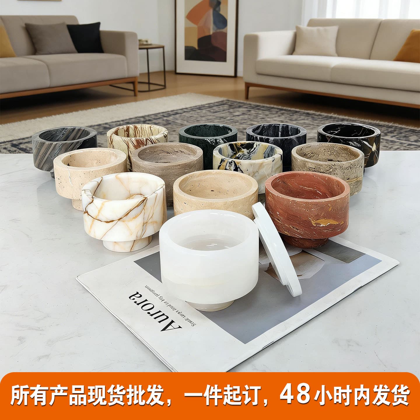 Light luxury ins style aromatherapy cup ornaments sales department living room bedroom bedroom TV cabinet wabi-sabi style home decorations