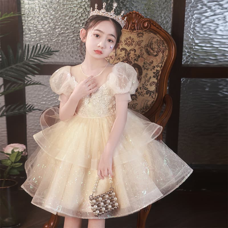 Girls Princess Dress 2025 New Fashion Summer Girls Princess Dress Tulle Skirt Children Summer Clothing