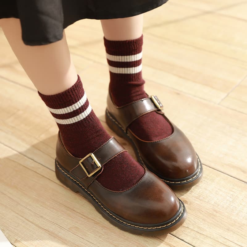 Meizi Power Summer Thin Leather Shoes for Women Japanese School Style 2021 New One-Strap Mary Jane Shoes