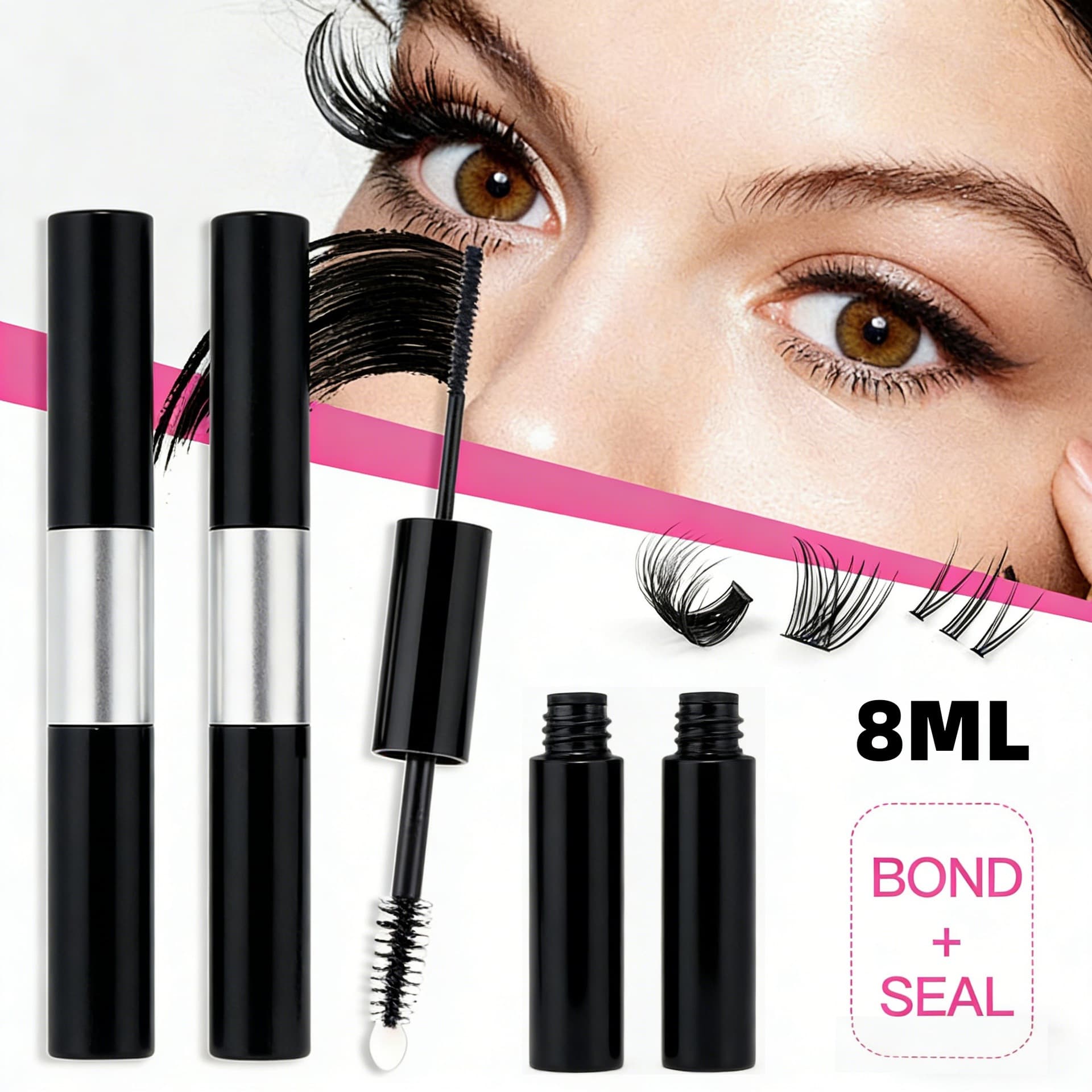 Invisible eyelash glue, non-irritating, for self-lash extension segmented false eyelash glue, quick-drying and firm, professional eyelash salon use