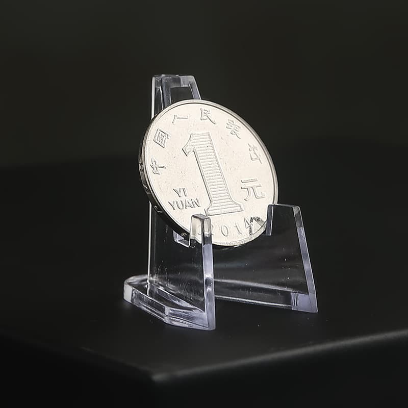 Small Coin Display Stand Commemorative Coin Display Stand Transparent Plastic Triangle Bracket Round Square Box Show Rack