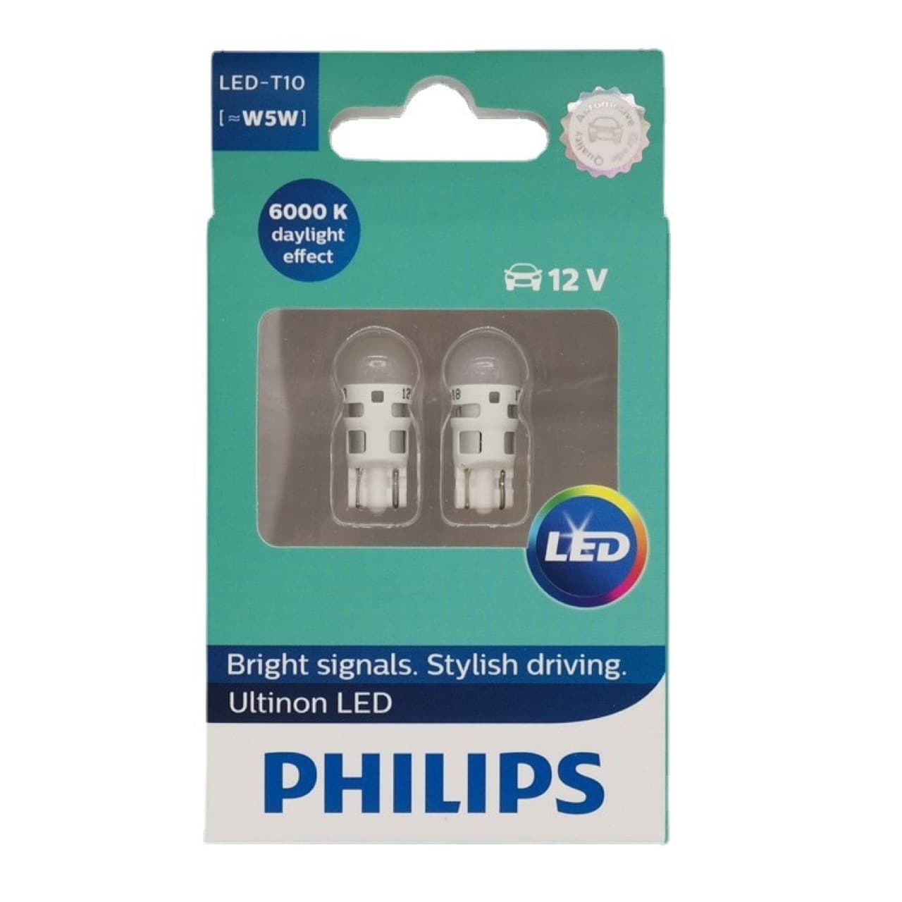 Philips LED T10 W5W 4000K 11961ULW 6000K Car Side Light Reading Light White Small Plug Bulb