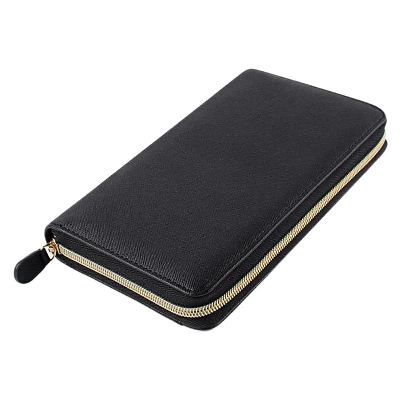 In Stock Cross-border A6 Binder Journal Zipper Bag Notebook Leather PU 6-Ring Refillable Cash Budget Book