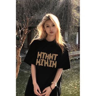 American-style short-sleeve T-shirt for women, summer oversized loose casual couple top, versatile half-sleeve tee