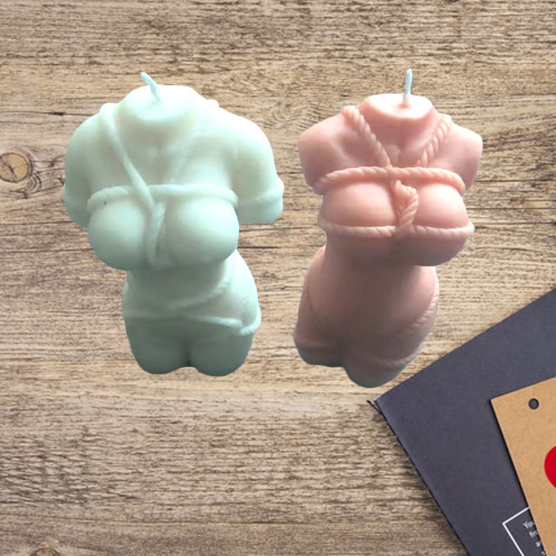 Pregnant Rope Bondage Woman Body Scented Candle Plaster Mold Rope Bondage Woman Silicone Mold