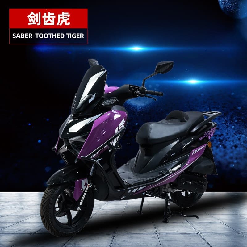 Sabertooth Purple New EFI Scooter Gasoline Scooter Unisex Motorcycle Electric