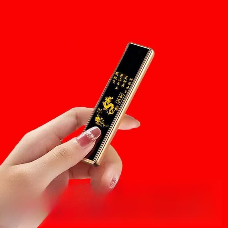 TikTok Same Style Rechargeable Lighter Mini Portable Men's Gift Creative Trendy Silent USB Charging Windproof Lighter