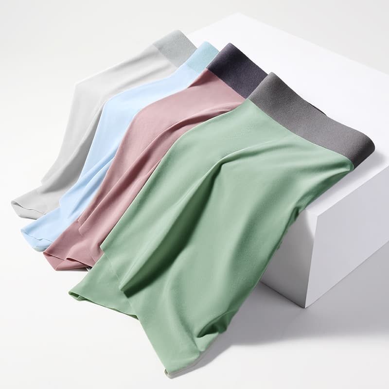 Men's seamless ice silk underwear ultra-thin quick-drying antibacterial inner profile boys' boxer briefs wholesale