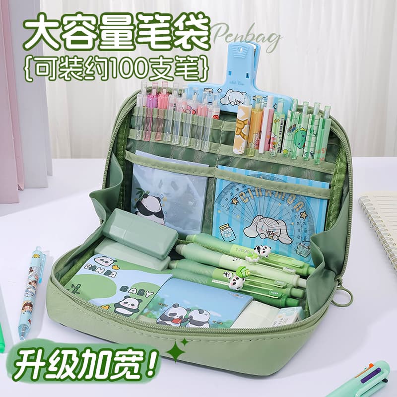 12-layer large-capacity dopamine pvc transparent pencil bag ins high-looking student multi-functional stationery bag pencil case