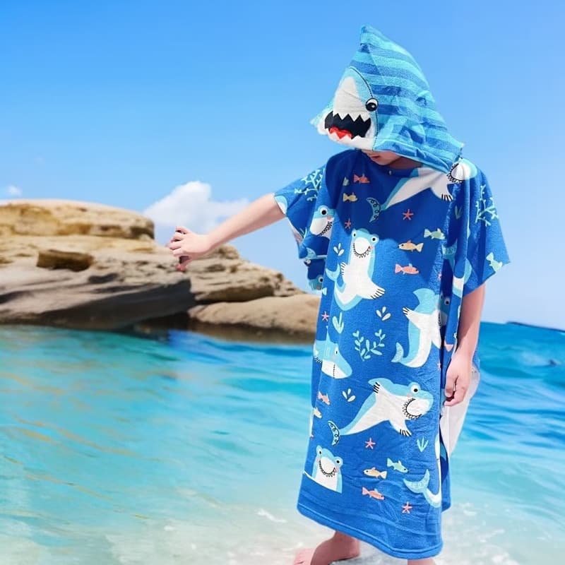 Children's bath towel hooded cape bathrobe super soft wearable baby absorbent towel for boys and girls bathing and swimming