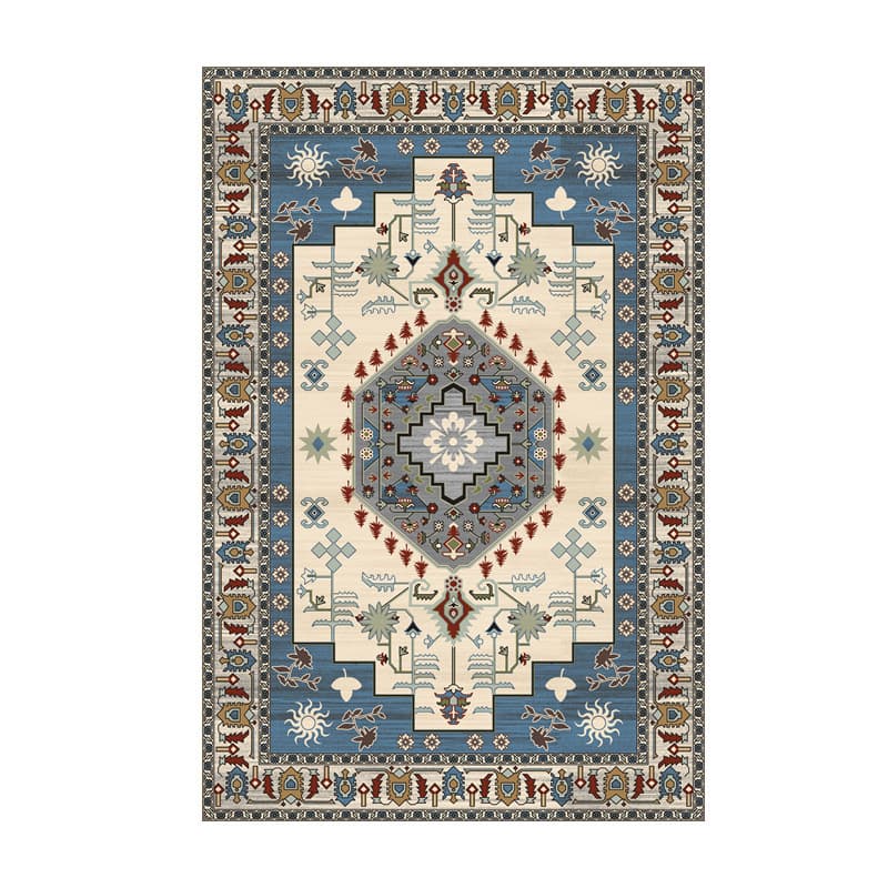 Cross-border Temu Nordic Persian Style Rug Non-slip and Cool-Proof Mat for Bedroom Balcony Living Room Stain-Resistant Decorative Coffee Table Carpet