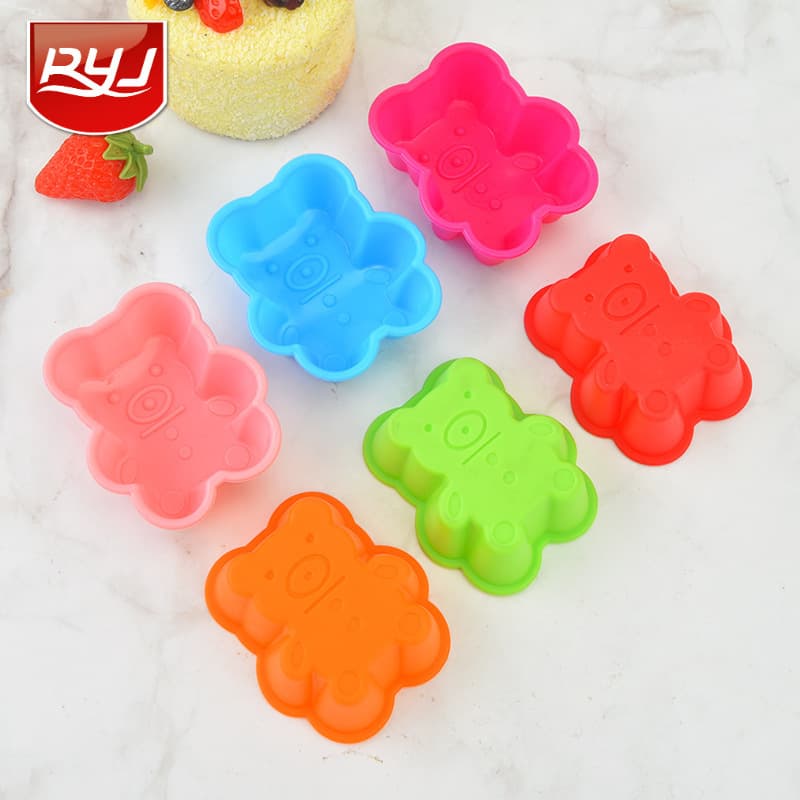 Factory Wholesale Bear Silicone Cake Cup, Household Muffin Cup Pudding Jelly Mold Kitchen Baking Tool