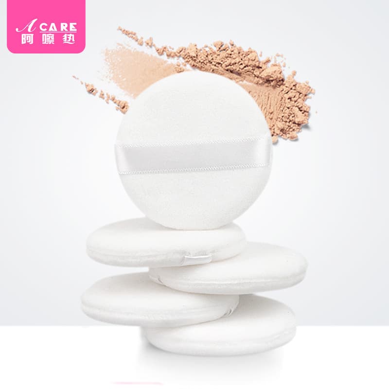 Free Shipping / Powder Puff / Flocked AC1s601 - Round Dual-Suede Mini Loose Powder Puff