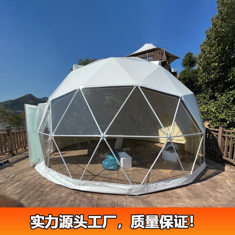 Outdoor dome tent manufacturer producing various sizes of habitable spherical tents