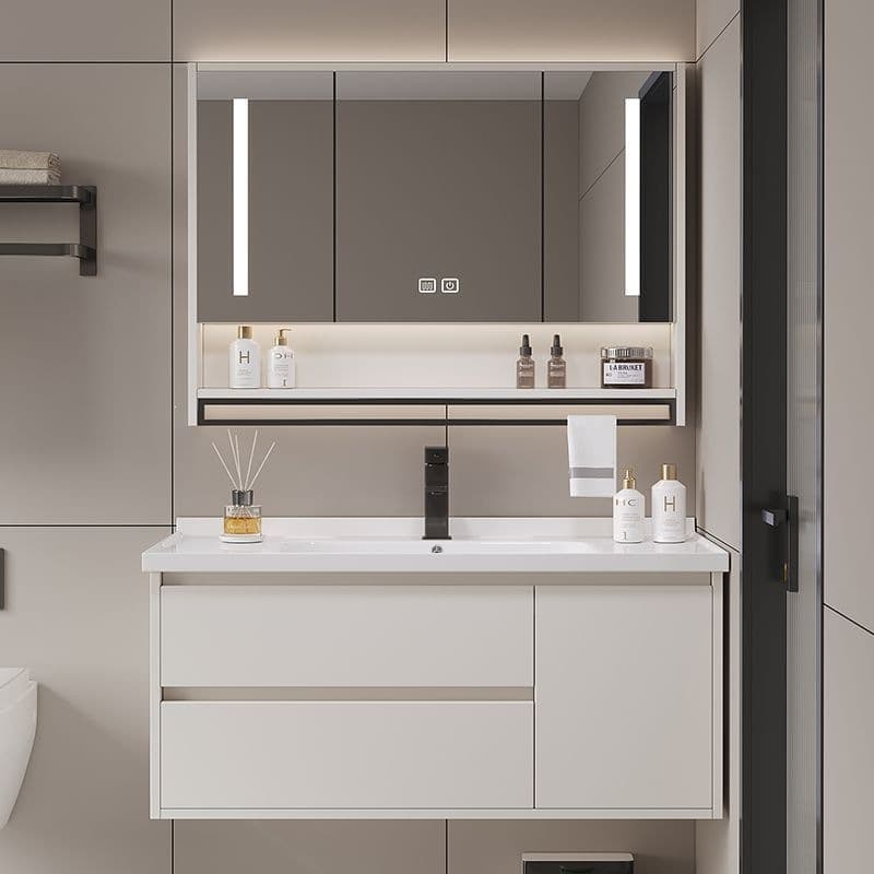 Bathroom ceramic washing integrated washbasin combination modern simple wall-mounted washbasin smart bathroom cabinet