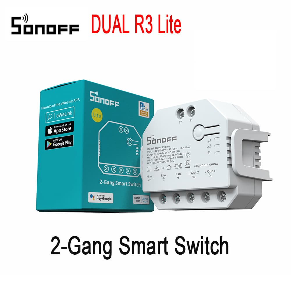 SONOFF DUALR3 Lite Two-Channel Smart Controller Dual Switch Dual Control Mobile Remote Controller Alexa