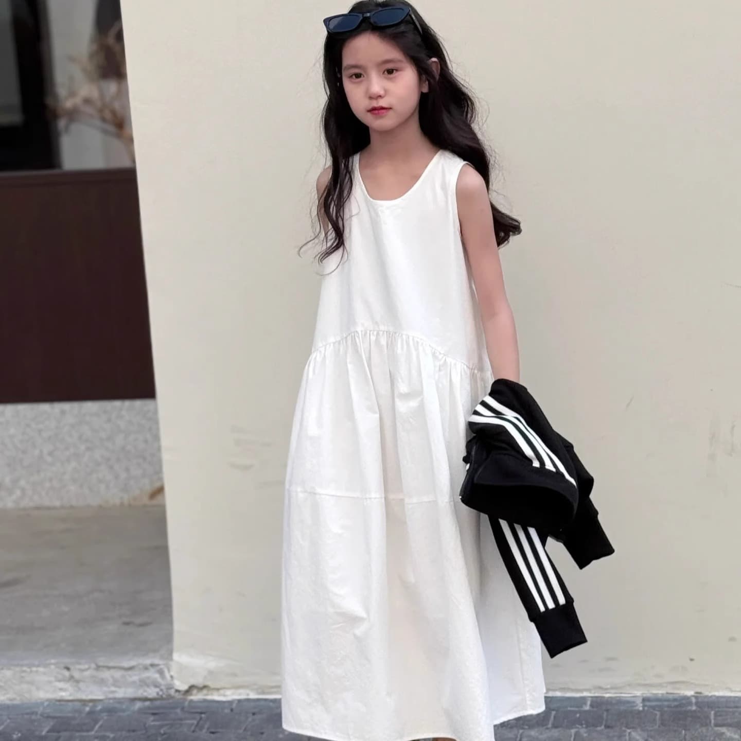 Girls Summer Dress 2025 New French Princess Dress Kids Fairy Long Dress Vest Dress