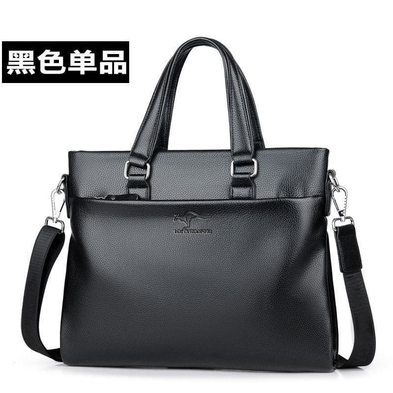 Men's Business Briefcase Handbag Simple Shoulder Crossbody Bag Trendy Casual Leather Document Bag