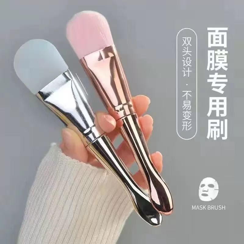 Silicone Face Mask Brush Soft Bristle Facial Mask Applicator Spa Treatment Stick Cleansing Brush