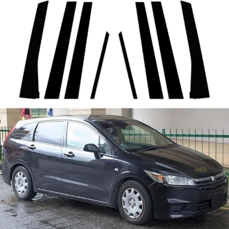 Compatible with Honda Stream RN6/7/8/9 Pilot Modified Window Trim Black Center Pillar