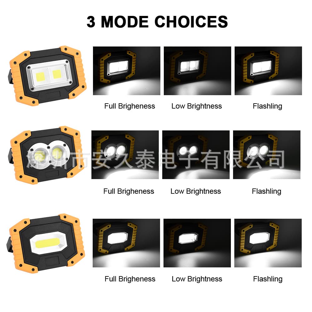 Cross-border Supply COB Multifunctional Portable Rechargeable LED Work Light Emergency Night Market Light Handheld Strong Light
