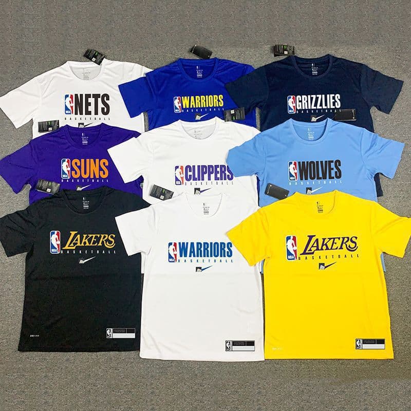 Cross-Border New NBA Short Sleeve Shooting Shirt American Basketball Short Sleeve Lakers Nets Warriors Short Sleeve Quick Dry