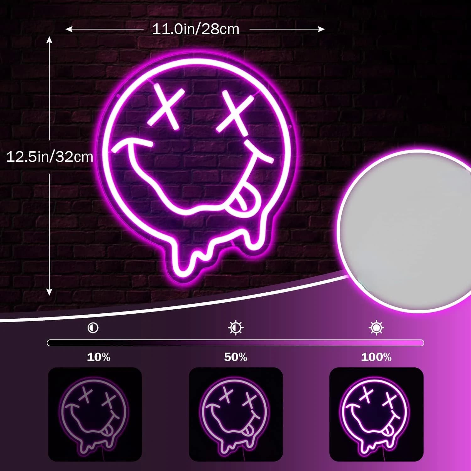 New Cross-Border LED Smiley Neon Light Decoration for Club, Game Room, Living Room, Bedroom Art Background Ornament