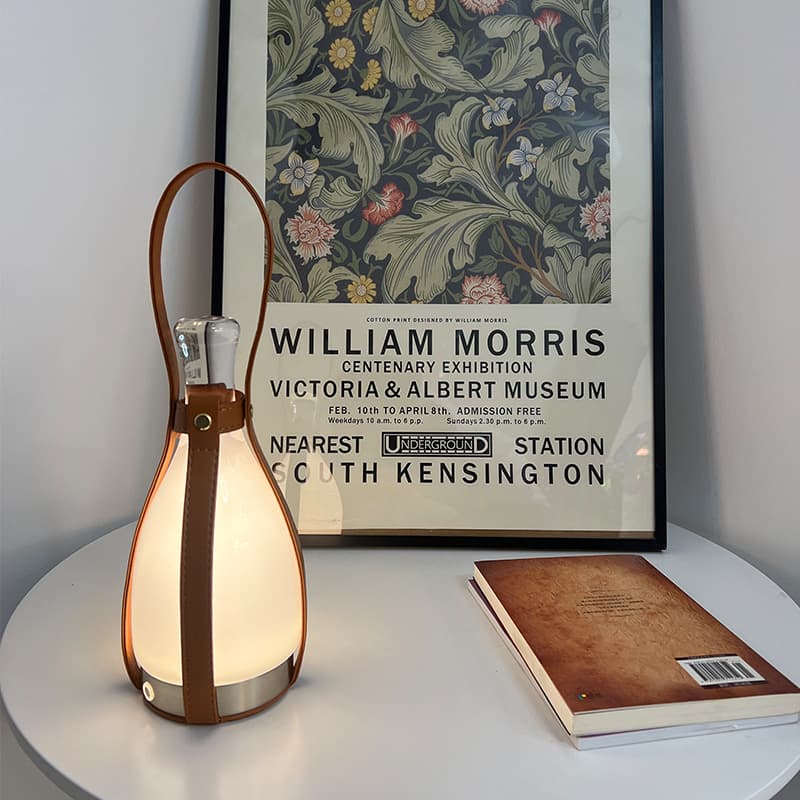 Bottle-shaped Wireless Touch Control Small Leather Grapefruit Lamp Dimmable Bedside Night Light Portable Outdoor Camping Light Rechargeable Desk Lamp
