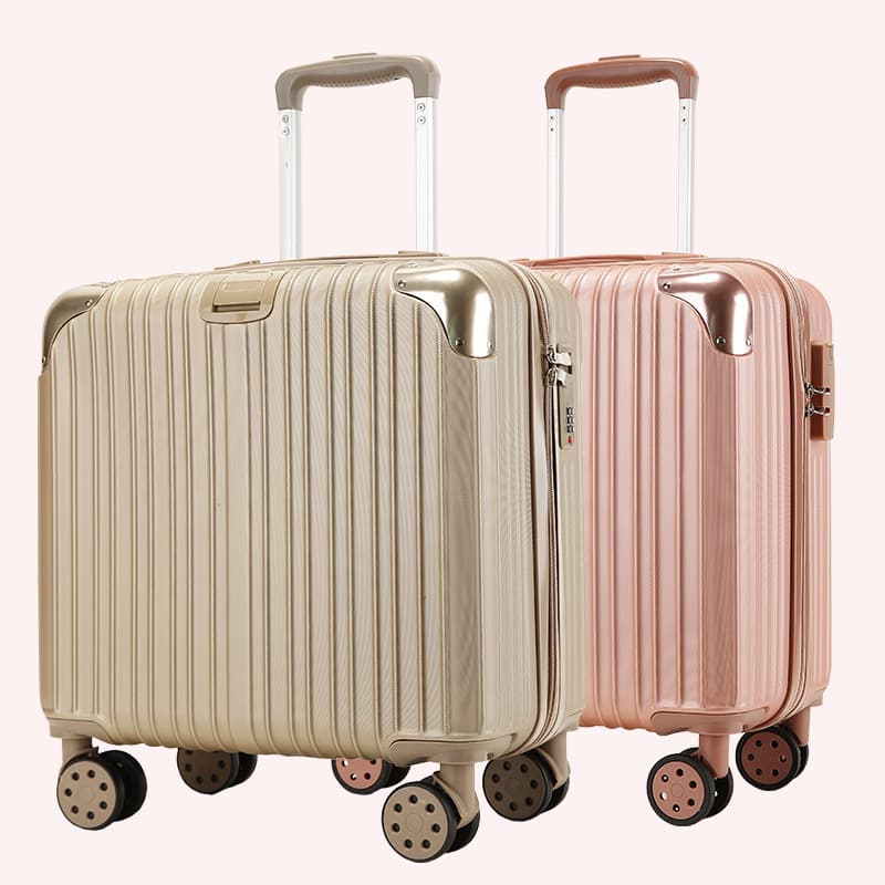 Small 18-Inch Luggage Carry-On Suitcase for Women Travel Bag with Four-Wheel Rotation Student Check-In Password Box Logo